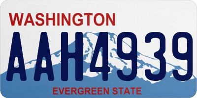 WA license plate AAH4939