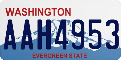 WA license plate AAH4953