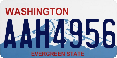 WA license plate AAH4956