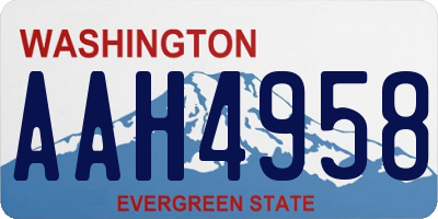 WA license plate AAH4958