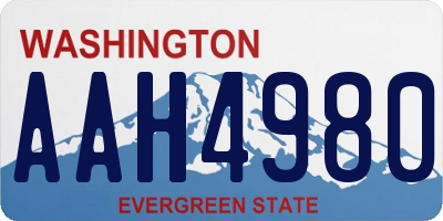 WA license plate AAH4980