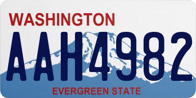 WA license plate AAH4982