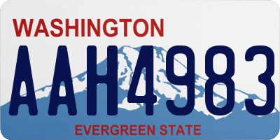 WA license plate AAH4983