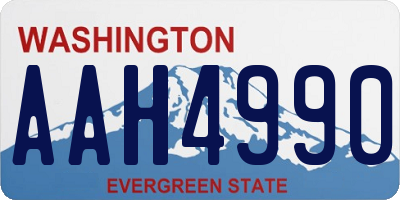 WA license plate AAH4990