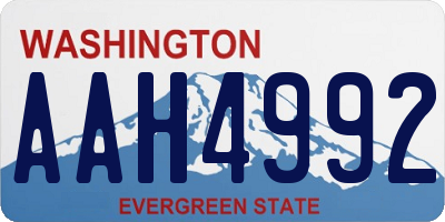 WA license plate AAH4992
