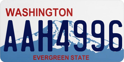 WA license plate AAH4996