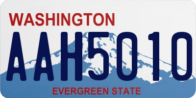 WA license plate AAH5010
