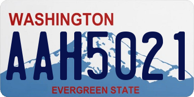 WA license plate AAH5021