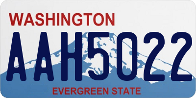 WA license plate AAH5022