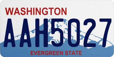 WA license plate AAH5027