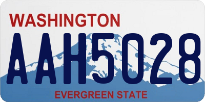 WA license plate AAH5028