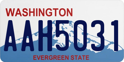 WA license plate AAH5031