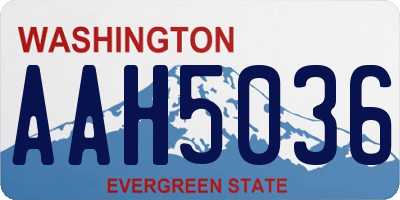 WA license plate AAH5036