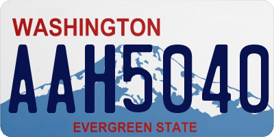 WA license plate AAH5040