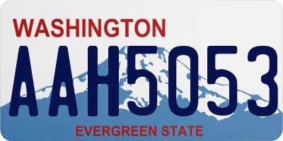 WA license plate AAH5053