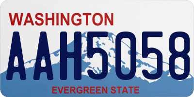 WA license plate AAH5058