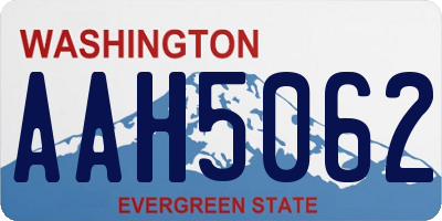 WA license plate AAH5062