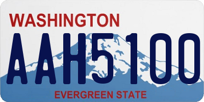 WA license plate AAH5100