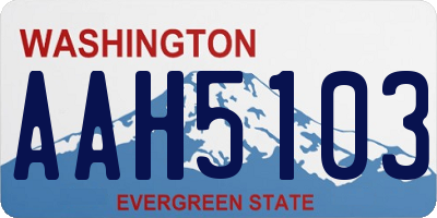 WA license plate AAH5103