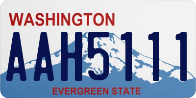 WA license plate AAH5111