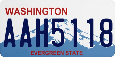 WA license plate AAH5118