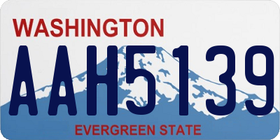 WA license plate AAH5139