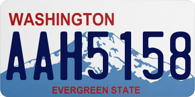 WA license plate AAH5158