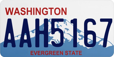 WA license plate AAH5167