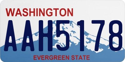 WA license plate AAH5178