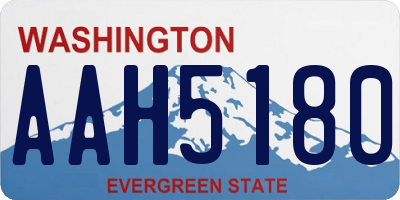 WA license plate AAH5180