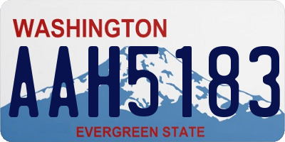 WA license plate AAH5183