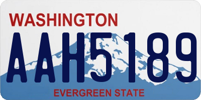 WA license plate AAH5189