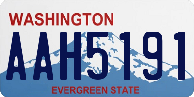 WA license plate AAH5191