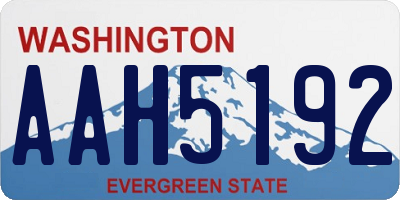 WA license plate AAH5192