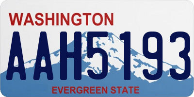 WA license plate AAH5193