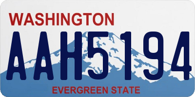 WA license plate AAH5194
