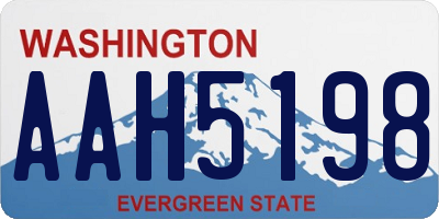 WA license plate AAH5198