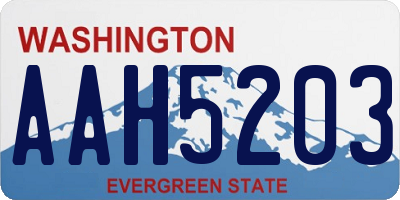 WA license plate AAH5203