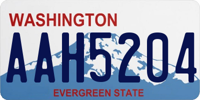 WA license plate AAH5204