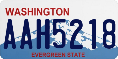 WA license plate AAH5218