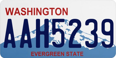 WA license plate AAH5239