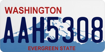 WA license plate AAH5308