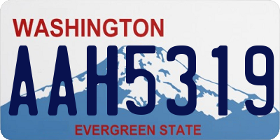 WA license plate AAH5319