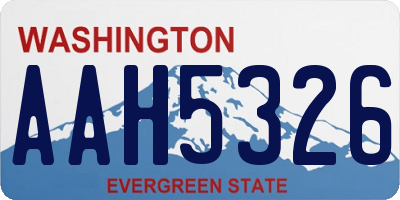WA license plate AAH5326