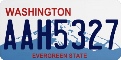 WA license plate AAH5327
