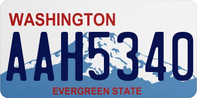 WA license plate AAH5340