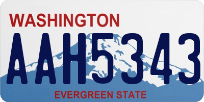 WA license plate AAH5343