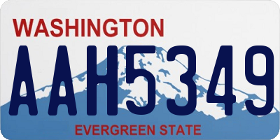 WA license plate AAH5349