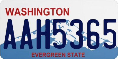 WA license plate AAH5365