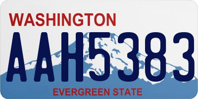 WA license plate AAH5383